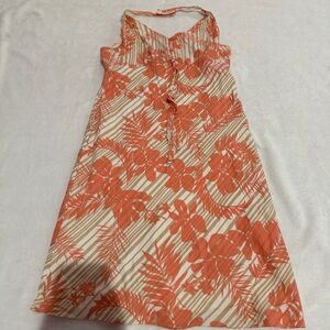 Y2K GAP Orange Floral Halter Top Dress